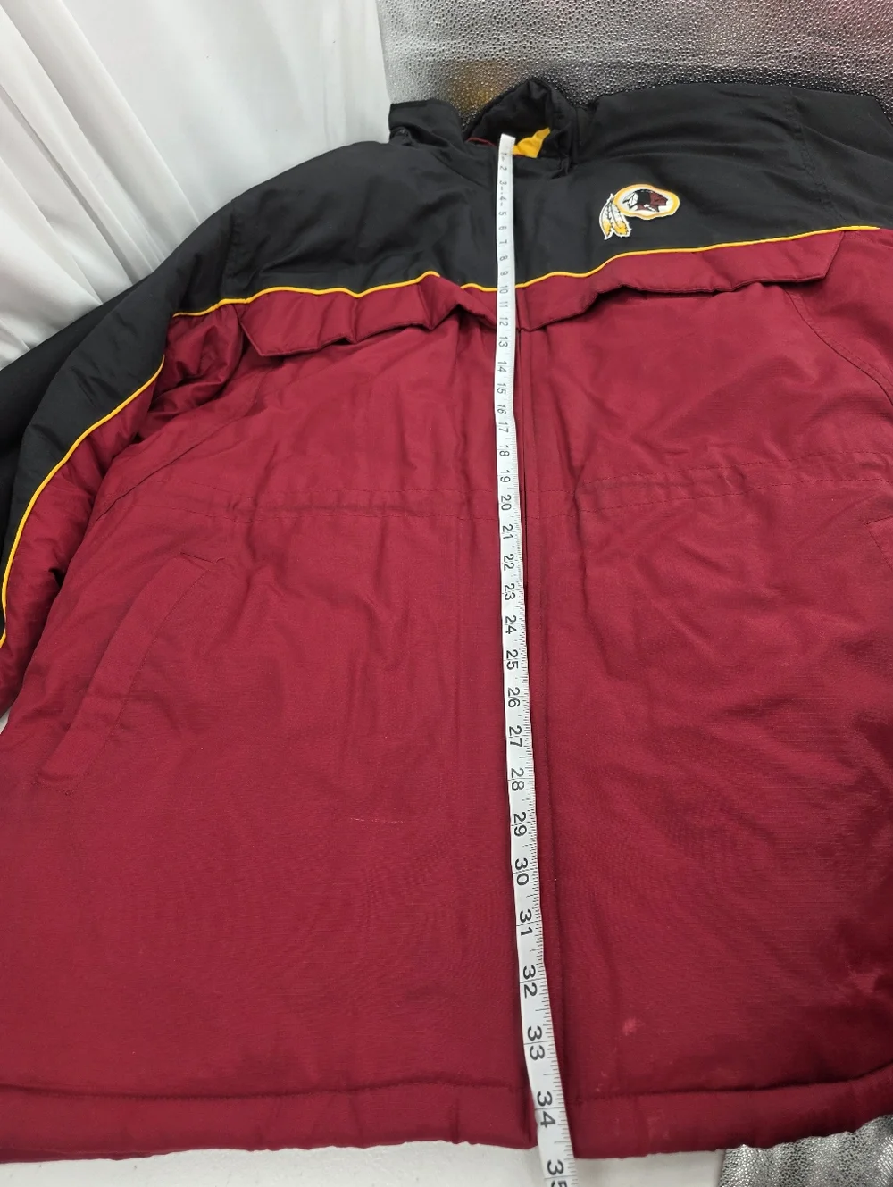 NFL Washington Redskins Parka Winter Jacket XL Made in Korea No Hood Black Rare.